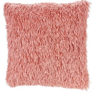 HomeRoots 20" Coral Shag Throw Pillow - 1 of 4