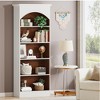 ORRD White & Oak Vintage Library Bookcase, 70.86” Tall 5-Tier Open Shelf with Wall Anchor Kit & Closed Back, for Living Room & Office - 2 of 4