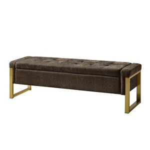 Octavio Modern Upholstered Flip Top Storage Bench with Metal Legs|ART OF LIVING DESIGNS - 1 of 4