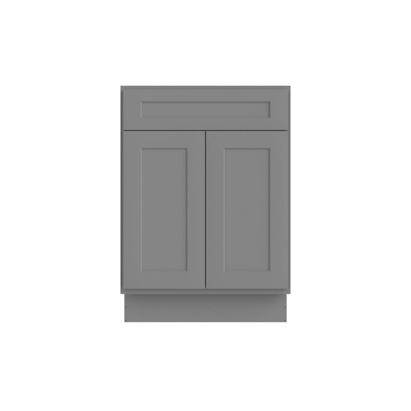 HOMLUX 24 in. W  x 21 in. D  x 34.5 in. H Bath Vanity Cabinet without Top in Shaker Grey, 1 of 7