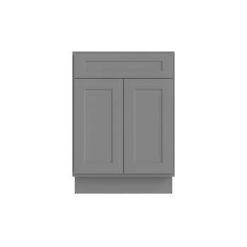 HOMLUX 24 in. W  x 21 in. D  x 34.5 in. H Bath Vanity Cabinet without Top in Shaker Grey