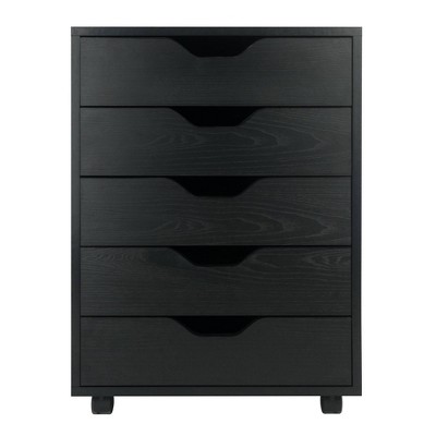 Mobile 5-Drawer Vertical Lockable Cabinet in Sleek White