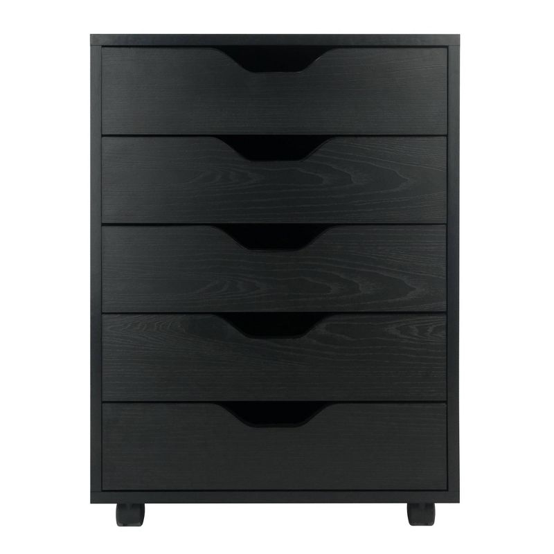 Halifax 5 Drawer Cabinet with Casters Black - Winsome, 4 of 12