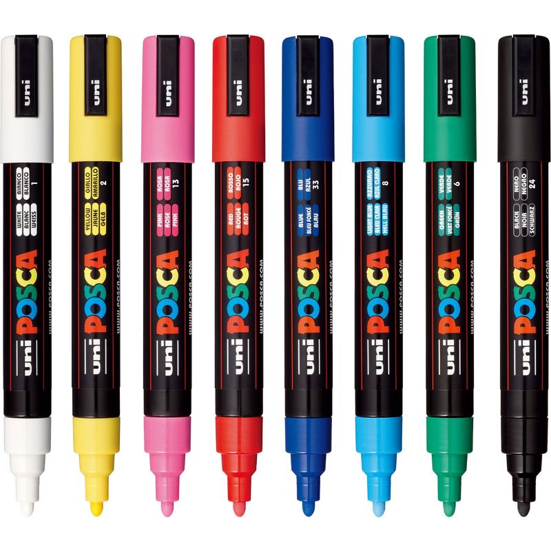 uni POSCA 8pk PC-5M Water Based Paint Markers Medium Point 1.8-2.5mm in Assorted Colors, 4 of 14