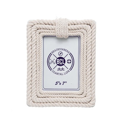 Beachcombers 5x7 Cream Nautical Knots Rope Picture Design Wood Photo Frame