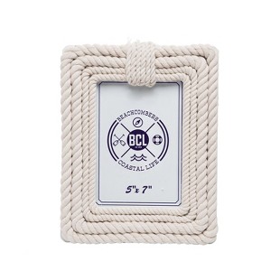 Beachcombers 5x7 Cream Nautical Knots Rope Picture Design Wood Photo Frame - 1 of 1