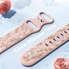 HTUTWOO Floral Band Compatible with Apple Watch Bands 38/40/41/42mm, Flower Engraved Silicone Inlay Dressy Strap for iWatch Series Ultra - 3 of 4
