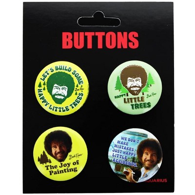 NMR Distribution Bob Ross Carded Button 4-Pack - Various Quotes