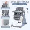 Foldable Baby High Chair with 5-Point Harness - Adjustable Height, Removable Tray & Locking Wheels, PU Leather Portable Highchair (Dark Grey) - 2 of 4