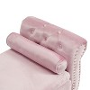 Okak Luxury Velvet Storage Ottoman Bench with Pillow Multifunctional Rectangular Storage Foot Rest Stool for Living Room,Entryway,Bedroom, Pink - 3 of 4