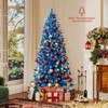 Tangkula Pre-Lit Artificial Christmas Tree Blue Hinged Xmas Tree w/ Frosted PVC Branch Tips - 4 of 4
