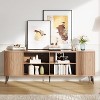 Modern Fluted TV Stand for Up to 75" TVs - Media Console w/ Open Storage & Shelves - Entertainment Center Cabinet for Living Room - 3 of 4