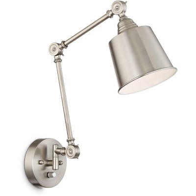 Mendes Brushed Nickel Adjustable Swing Arm Wall Lamp Set
