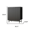 HomeRoots 35" Black Wood Textured Door Accent Cabinet With Two Doors - 3 of 4