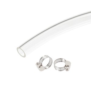 Unique Bargains PVC Flexible Air Water Plumbing Pipe with Clamps 10 ft Clear - 1 of 4