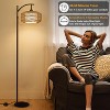 Modern Floor Lamp with 3 Color Temperatures Bulb,Metal Standing Lamp with Adjustable Hanging Lampshade,Tall Floor Lamps for Living Room,Bedroom,Black - 3 of 4