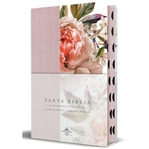 Rvr 1960 Tamaño Manual Letra Gigante Tela Con Flores Rosadas, Canto Pintado E Índice / Spanish Bible Rvr 1960 Giant Print, Pink Leathersoft with - 1 of 1