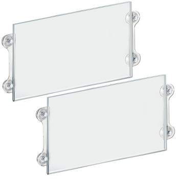 Azar Displays Clear Acrylic Window/Door Sign Holder Frame with Suction Cups 17''W x 11''H, 2-Pack