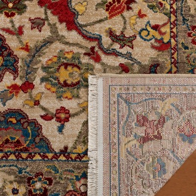 Ivory and Taupe Rectangular Hand-knotted Synthetic Rug