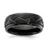 Chisel Stainless Steel Black IP-plated Brushed Center 8.00mm Band Ring - 2 of 2