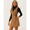 Allegra K Women's Vintage Faux Suede V Neck Sleeveless A-Line Wrap Overall Dress - 4 of 4