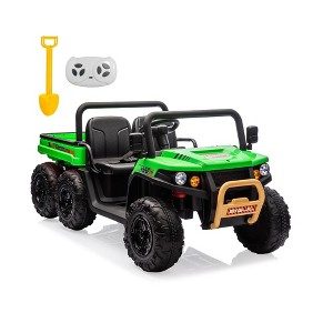 24V 2-Seater Kids Ride-on Dump Truck with Parent Remote Control | 4WD 6-Wheel Power, Electric Dump Bed & Included Shovel - 1 of 4