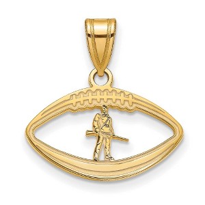Black Bow Jewelry 14k Yellow Gold Plated Sterling Silver West Virginia Mountaineers NCAA Pendant - 1 of 4