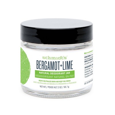 Schmidt's Bergamot and Lime Aluminum Free Natural Deodorant Jar - 2oz