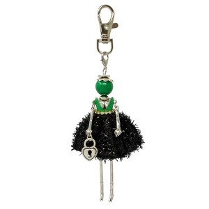 Wrapables Hanging Fashionista Doll Keychain, Crystal Rhinestone Keyring Bag Charm - 1 of 4