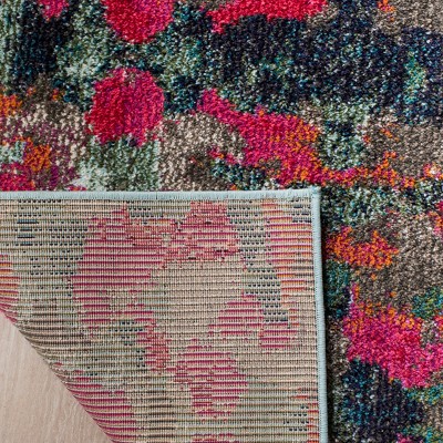 Colorful Abstract Synthetic Low Pile Area Rug