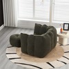 Bean Bag Chair with Ottoman, Modern Chenille Square Sofa Chair, Soft Bean Bag Couch with Footstool for Living Room Bedroom Apartment Dorm - 4 of 4