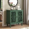 31.5'' Rustic Accent Cabinet with Carved Floral Doors & Adjustable Shelf, Vintage Storage Sideboard for Entryway Living Room-3irtyhousy - 2 of 4
