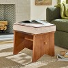Upholstered Mid Century Ottoman Cream - Hearth & Hand™ with Magnolia - 2 of 4