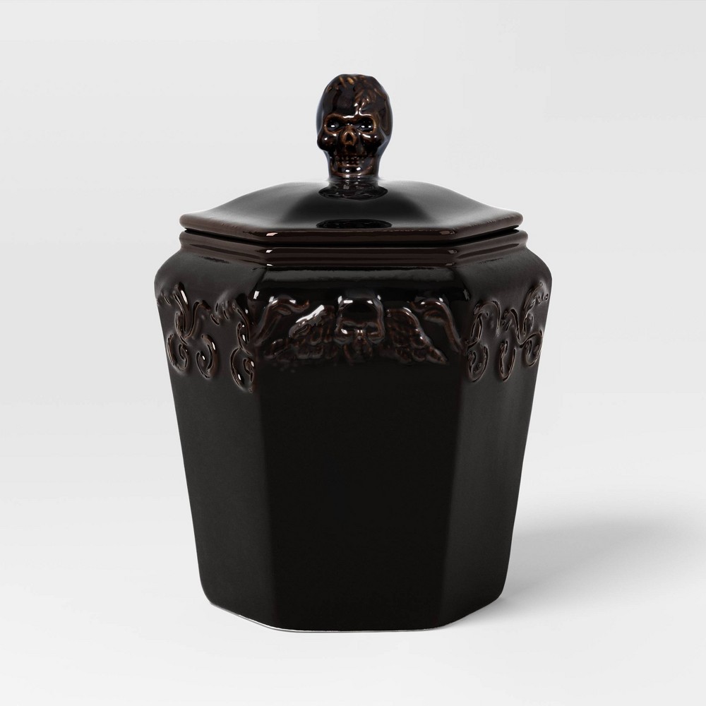28 fl oz Stoneware Candy Bowl with Lid Black - Threshold™