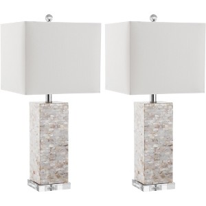 Homer Shell/Acrylic Lamp (Set of 2) - 26 Inch Height - LIT4106 - Shell - Safavieh - 1 of 4