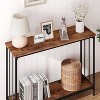 Console Table, Sofa Tables Narrow Entryway Table with Glass Shelf and Metal Frame 33.5” - 4 of 4
