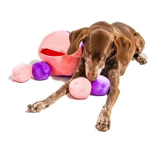 Midlee Hide a Ball Dog Toy - Pink/Purple (Small)