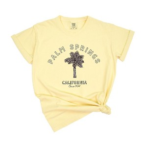 Simply Sage Market Women's Palm Springs California Short Sleeve Garment Dyed Tee - 1 of 3