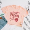 S.W.Smiley Creativity Is The Cure - Women's Boxy Crop Top Graphic T-Shirt - 2 of 4