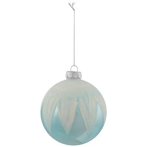 Northlight 4" Blue and White Glass Ball Christmas Ornaments - 1 of 4