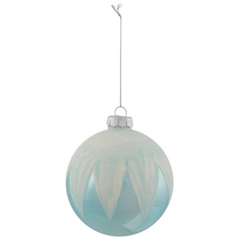 Northlight 4" Blue and White Glass Ball Christmas Ornaments - image 1 of 4