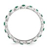 Black Bow Jewelry 2.5mm Rhodium Sterling Silver Stackable Created Emerald Twist Band - 2 of 4