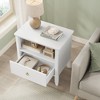 VASAGLE Nightstand, Bedside Table with Drawer, Open Storage Shelf, Minimalist, Cloud White - image 2 of 4