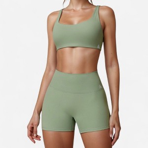 Anna-Kaci Active Women's Scoop Neck Sports Crop Top with Wide Shoulder Straps and Seamless Fit - 1 of 4