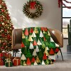 Christmas Throw Blanket, Soft Flannel Gingerbread Blanket with Snowman & Xmas Tree Prints, Christmas Gift. - 3 of 4