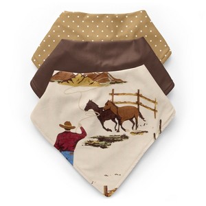 Sweet Jojo Designs Boy Fabric Baby Bibs Wild West Collection 3pc - 1 of 4