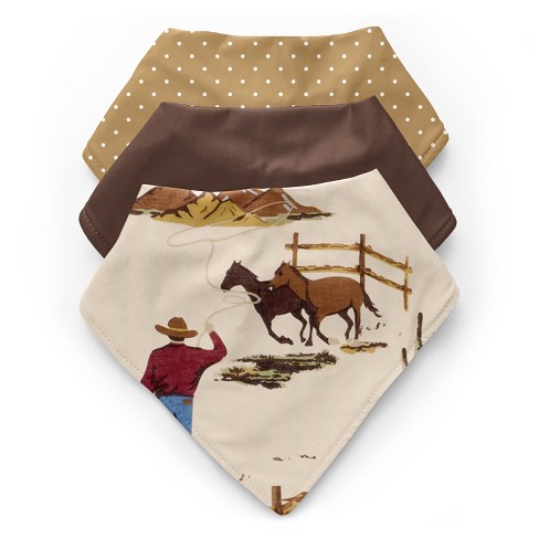 Sweet Jojo Designs Boy Fabric Baby Bibs Wild West Collection 3pc : Target