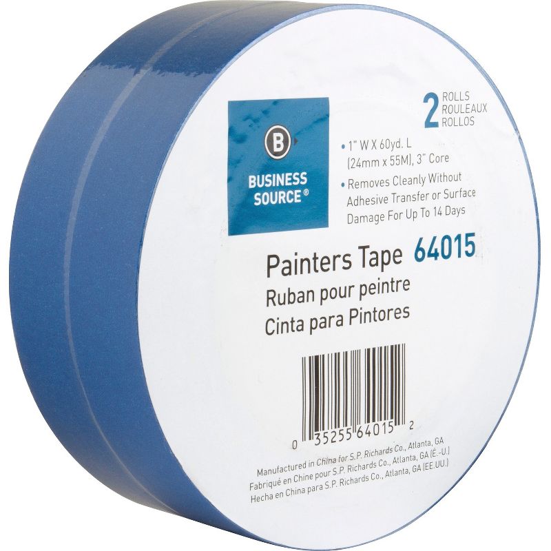 Business Source Painters Tape Multisurface 1"x60 Yards 2 Roll/PK BE 64015, 1 of 2