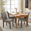 Button Tufted Dining Chairs Set - Upholstered Fabric Kitchen Chairs with Wood Legs & Padded Seats - Living Room Kitchen Furniture - 2 of 4