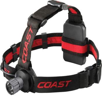 Coast 300 lm Black/Red LED Head Lamp AAA Battery